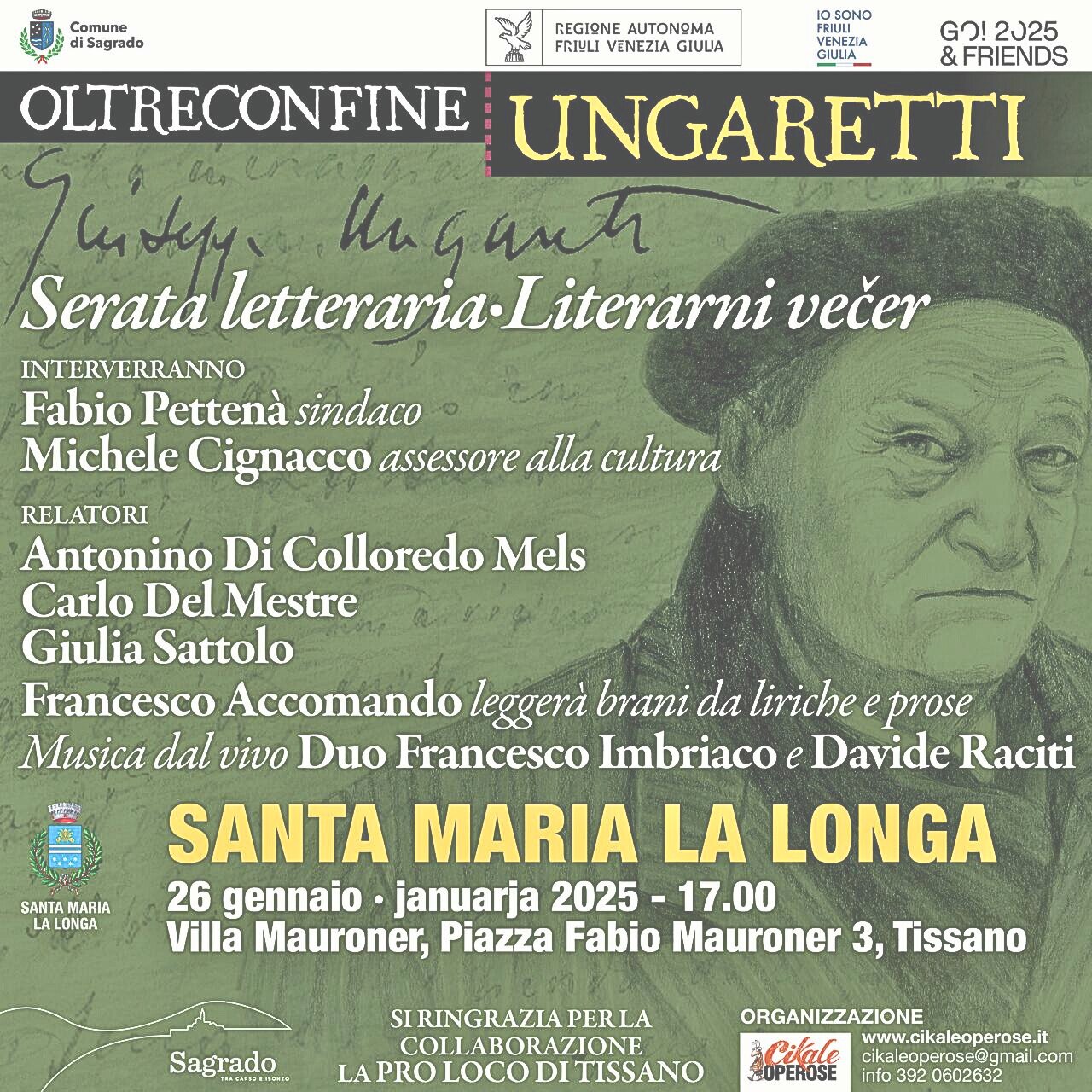 Literary Evening "Oltreconfine Ungaretti"