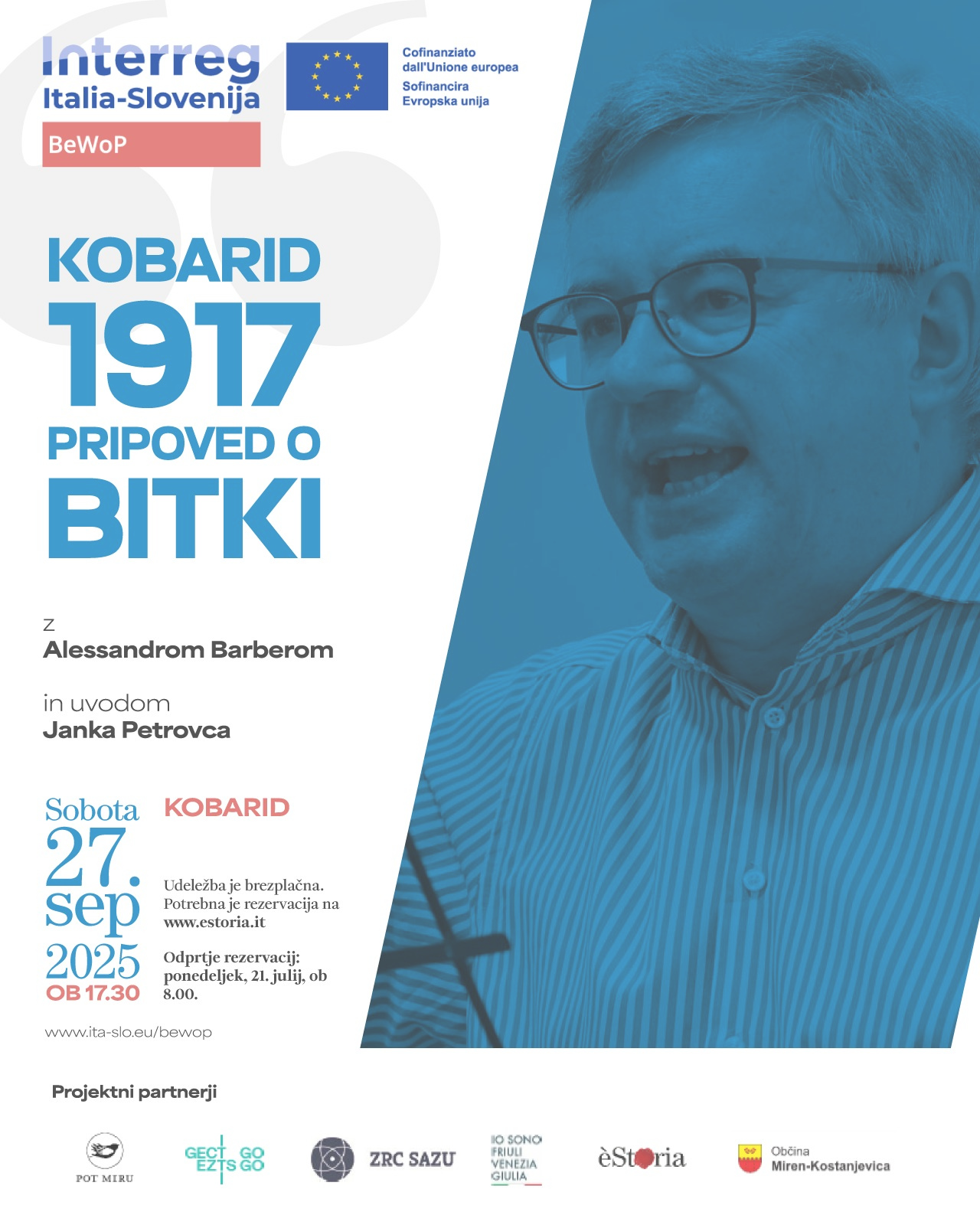 Alessandro Barbero in Kobarid Alessandro Barbero in Kobarid